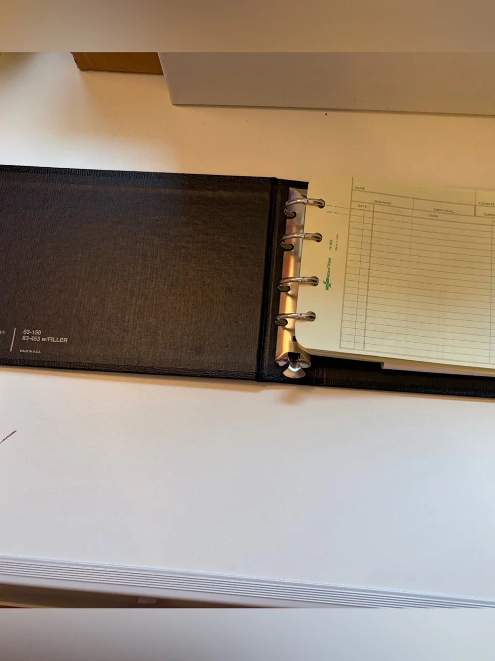 Bookkeeping Ledger Notebook - Black National Brand 63-453 w/Filler made in USA